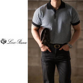 LOROPIANA 로로피아나 트위드 린넨 니트반팔 2COLOR