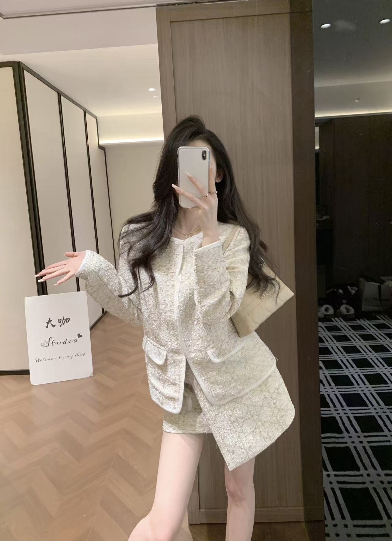 DIOR 디올 트위드 자켓& 스커트 셋업