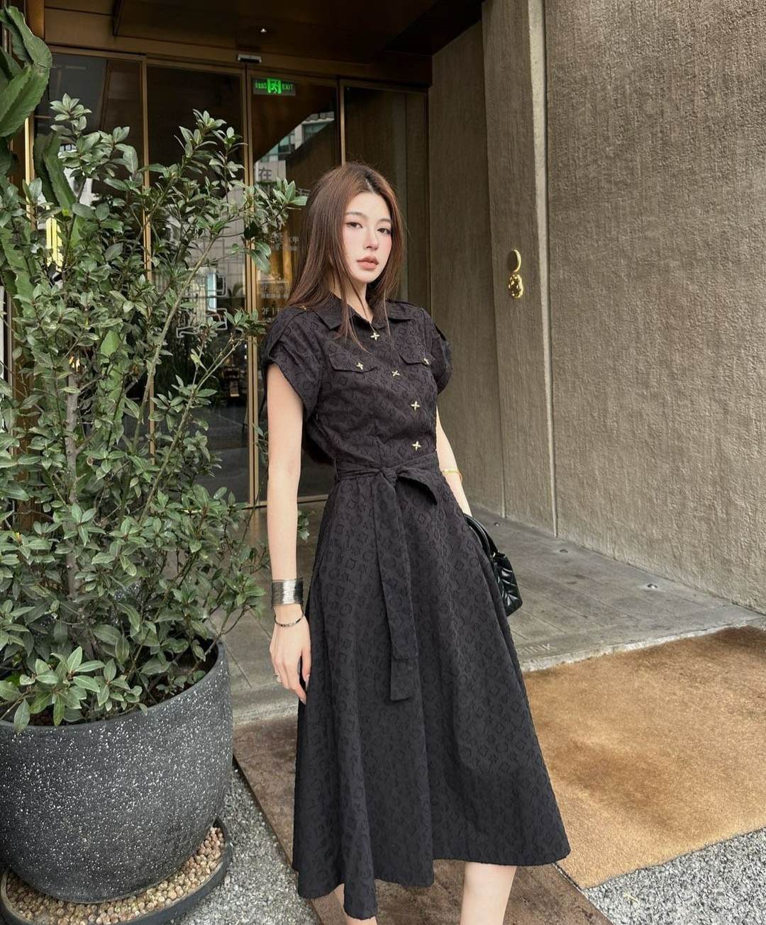 LOUIS VUITTON 루이비통 자카드 벨트 원피스 2COLOR