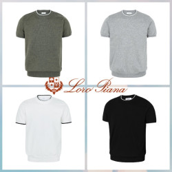 LOROPIANA 로로피아나 클로링 라운드 반팔 니트