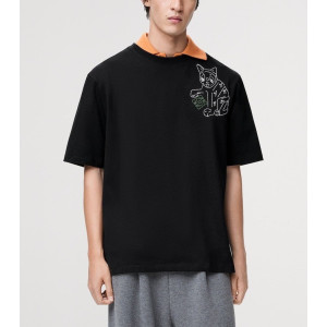 LOEWE 로에베  F02 아나그램 캣 자수 티셔츠