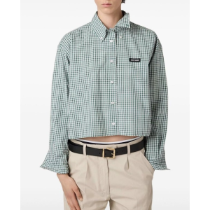 MIUMIU 미우미우 그린 체크 숏 셔츠