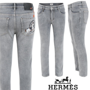 HERMES 에르메스 H 마차 자수 슬림 일자진