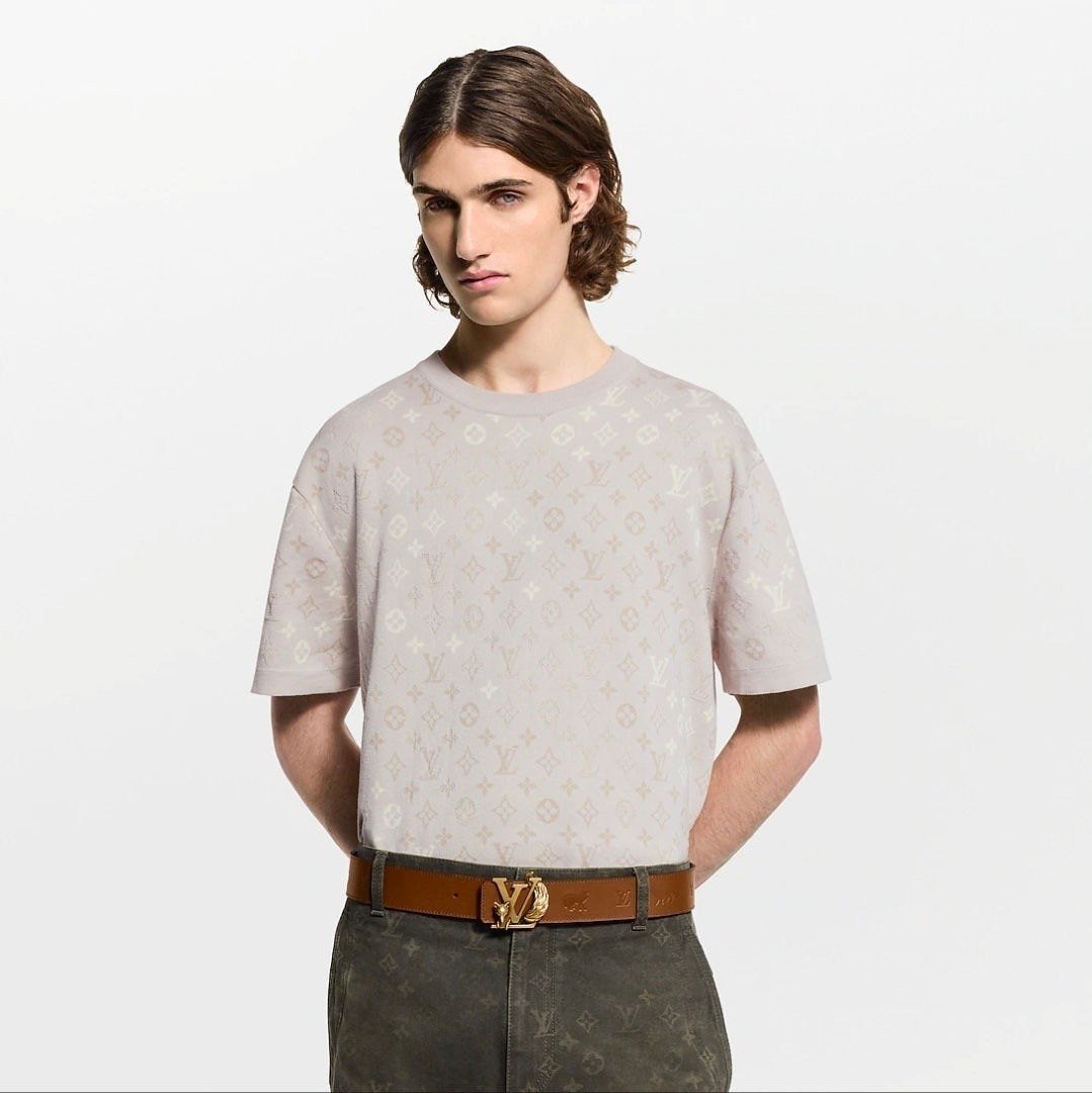 LOUIS VUITTON 루이비통 LV321 모노그램 반팔 크루넥 니트 웨어