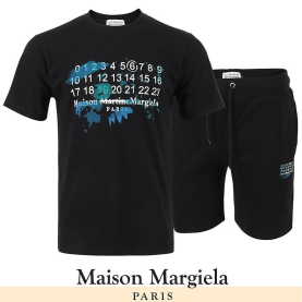 MAISON MARGIELA 메종마르지엘라 넘버 로고 페인트 하프 셋업