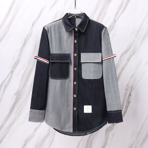 THOM BROWNE 톰브라운 002 펀믹스 인디고 오버 데님 셔츠 자켓