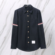 THOM BROWNE 톰브라운 003 RWB 암밴드 생지 데님 셔츠 자켓