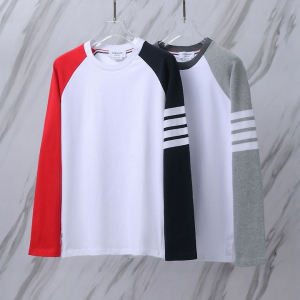 THOM BROWNE 톰브라운 026 RWB 컬러 블록 사선 래글런 롱 슬리브