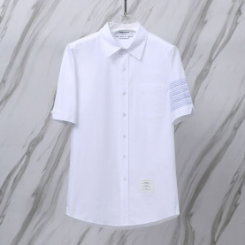 THOM BROWNE 톰브라운 007 ST 사선 옥스포드 반팔 셔츠