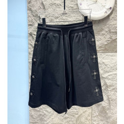 CHROME HEARTS 크롬하츠 레더 메탈크로스 하프팬츠