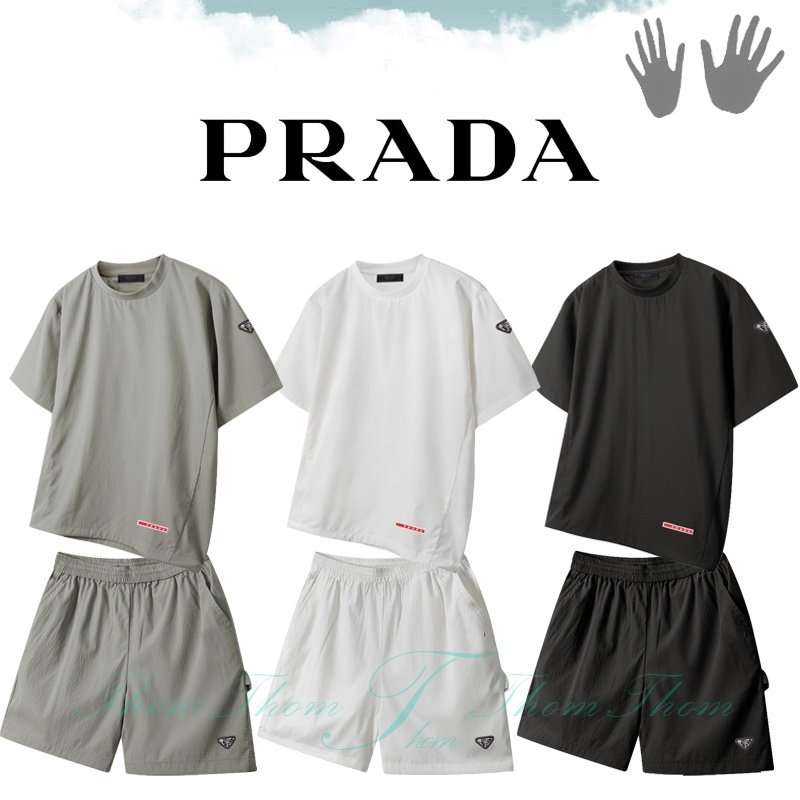PRADA 프라다 오버핏 시어서커 세트