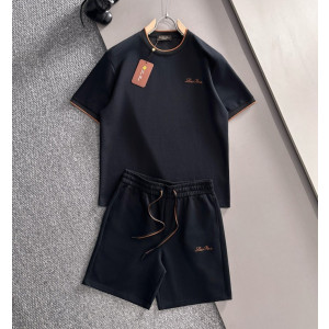 LOROPIANA 로로피아나 자수 로고 반팔 & 반바지 세트 2COLOR