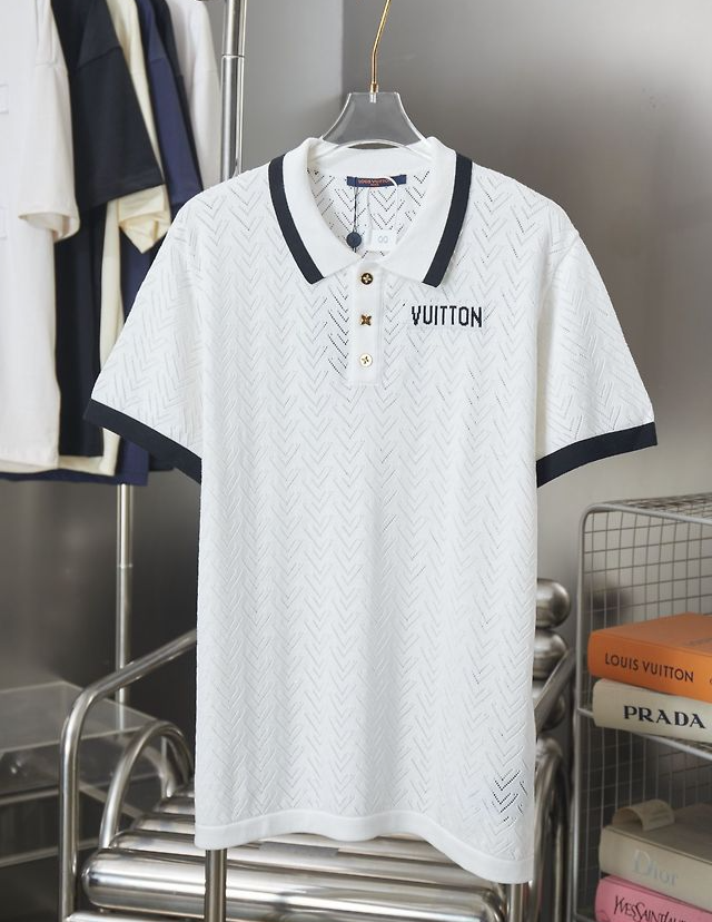LOUIS VUITTON 루이비통 607100 헤링본 폴로 니트 반팔