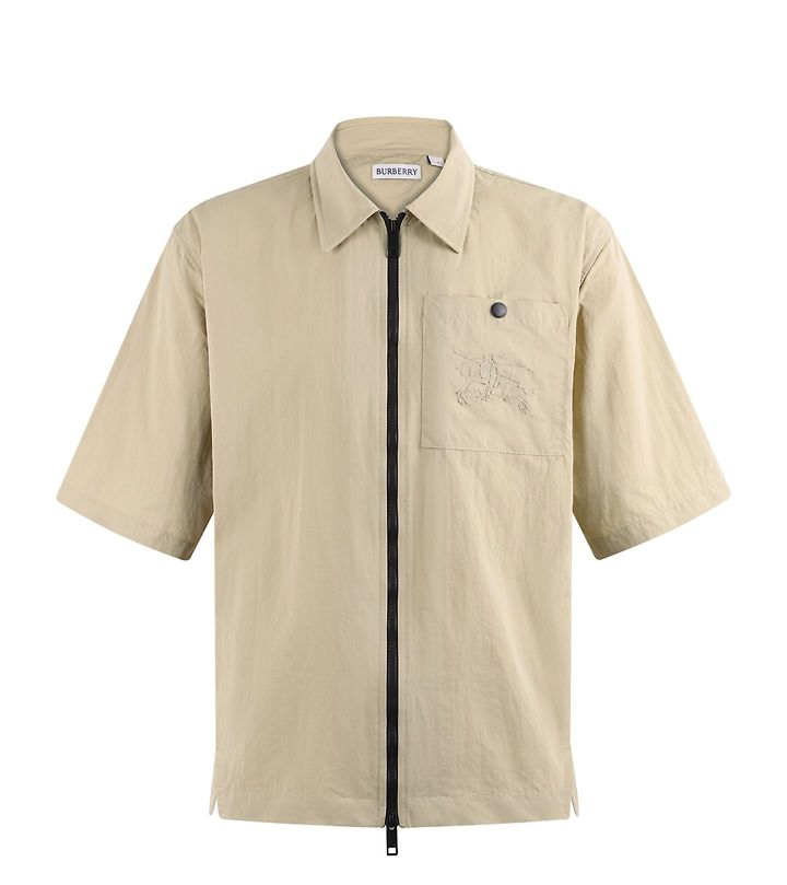 BURBERRY 버버리 607082 EKD 자수 나일론 집업 반팔 셔츠 자켓