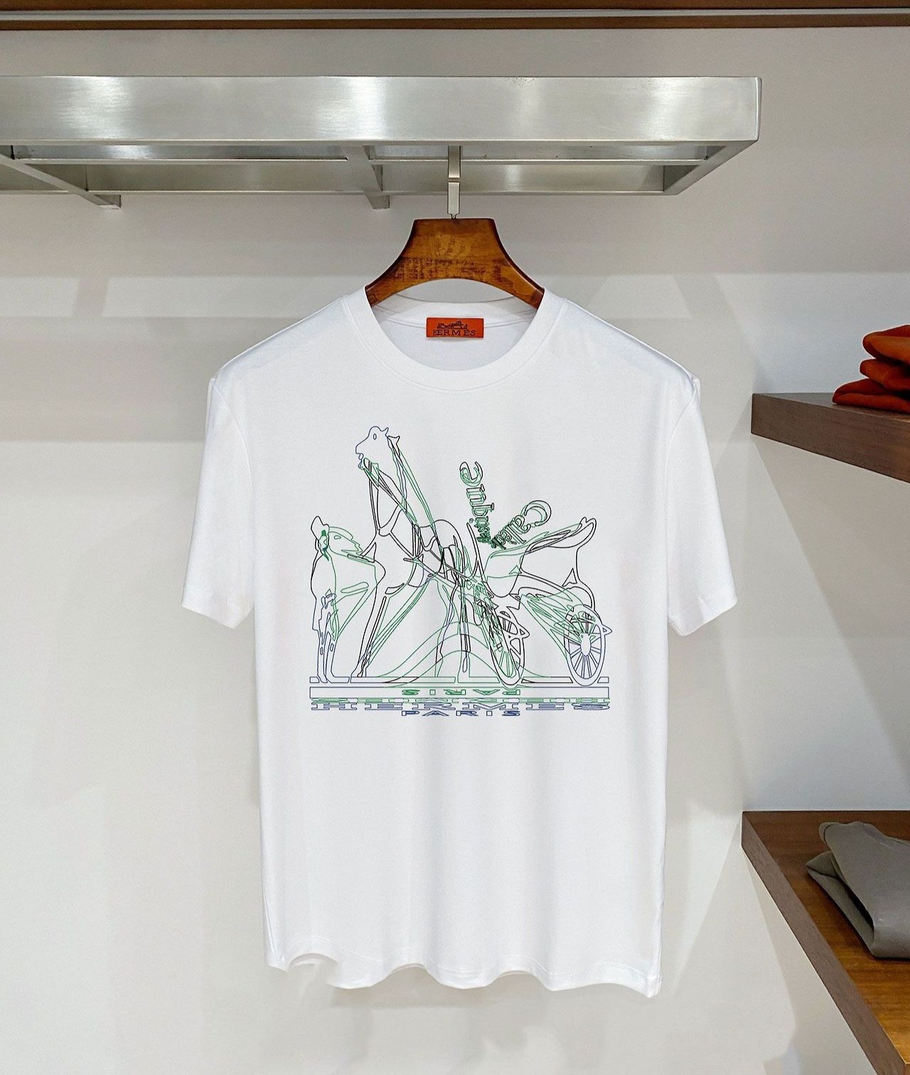 HERMES 에르메스 607061 뒤크 글리치 멀티라인 반팔 2COLOR