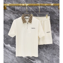 GUCCI 구찌 607124 GG 자카드 카파 하프 집업 반팔&반바지 세트 3COLOR