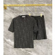 DIOR 디올 607131 오블리크 엠보 자수 로고 반팔&반바지 세트 2COLOR