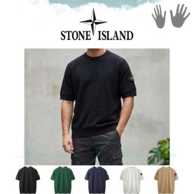 STONE ISLAND 스톤아일랜드 부클 라운드 반팔 쿨니트