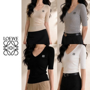 LOEWE 로에베 썸머 브이넥 5부니트